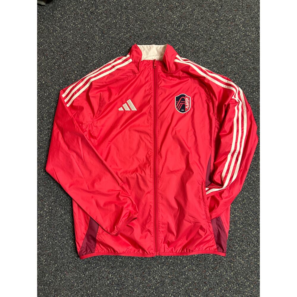 Large Pink/White St. Louis CITY Red Reversible Windbreaker